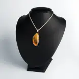 Bursztyn wisior duży srebrny